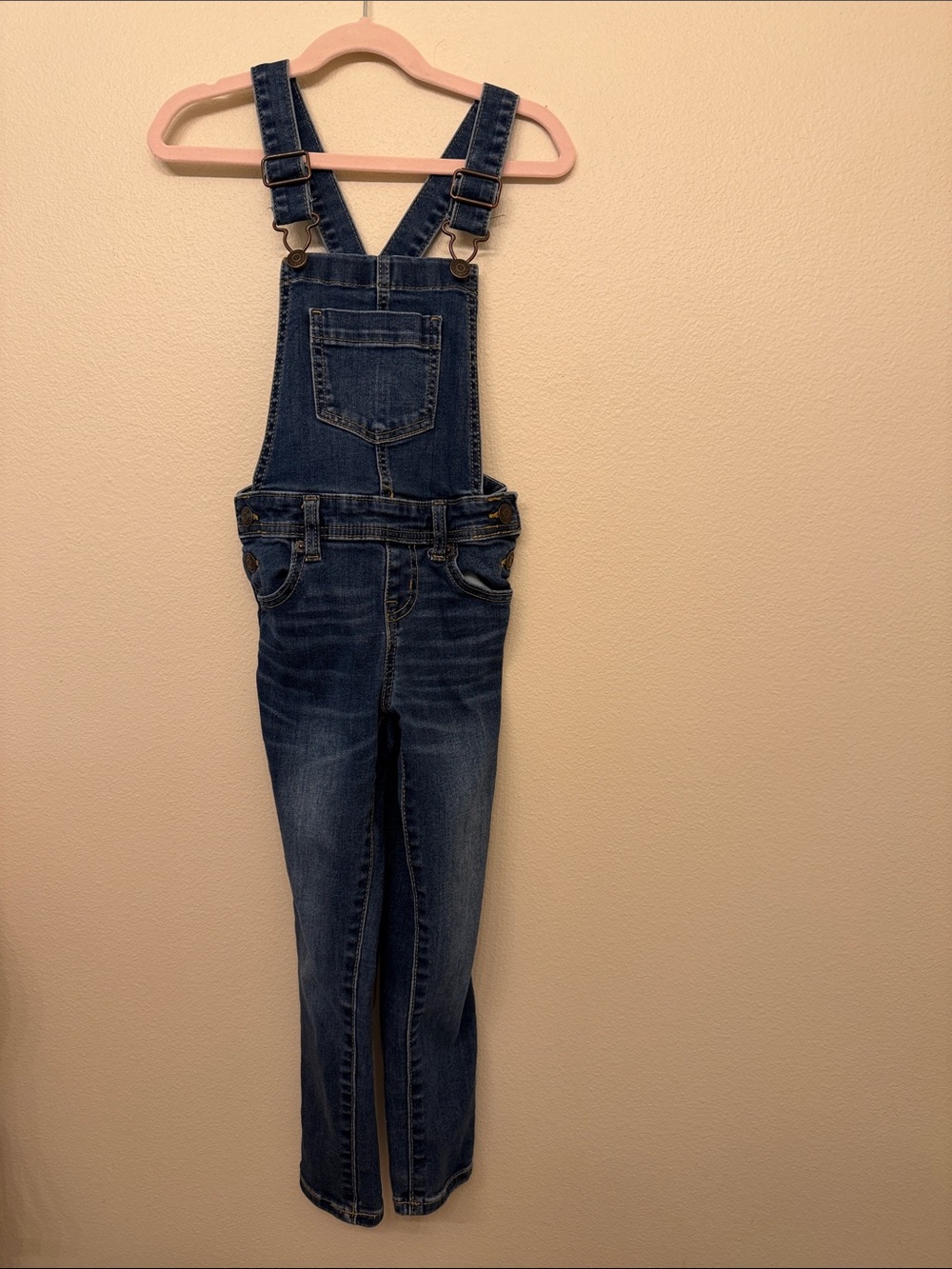 Cat & Jack Dark Blue Denim Overalls for girls Xs 4/5